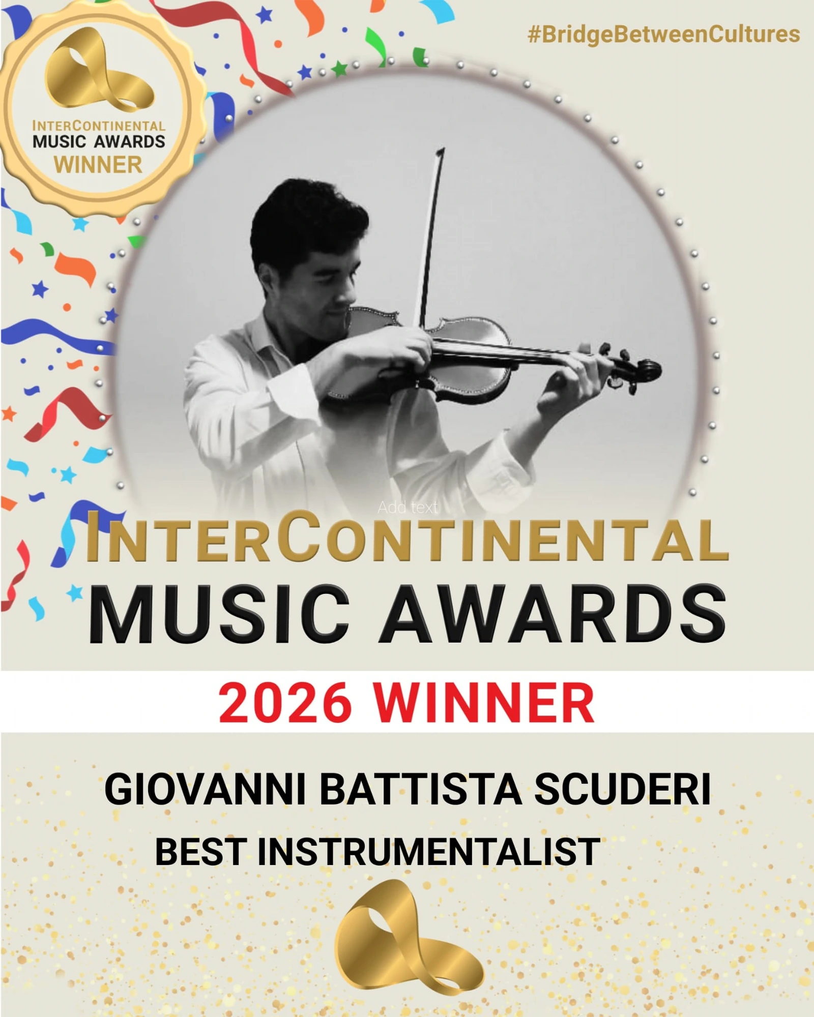 Winner · Best Instrumentalist — Intercontinental Music Awards 2026